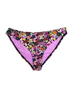 California Waves Floral-Print Hipster Bikini Bottoms - Size Medium